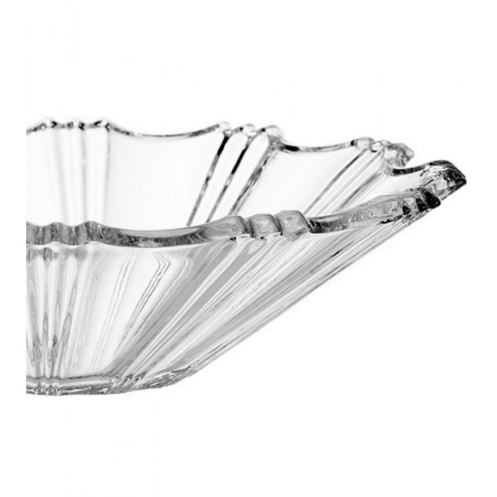 Centro De Mesa 32,5cm Por 8,5cm Em Vidro Transparente